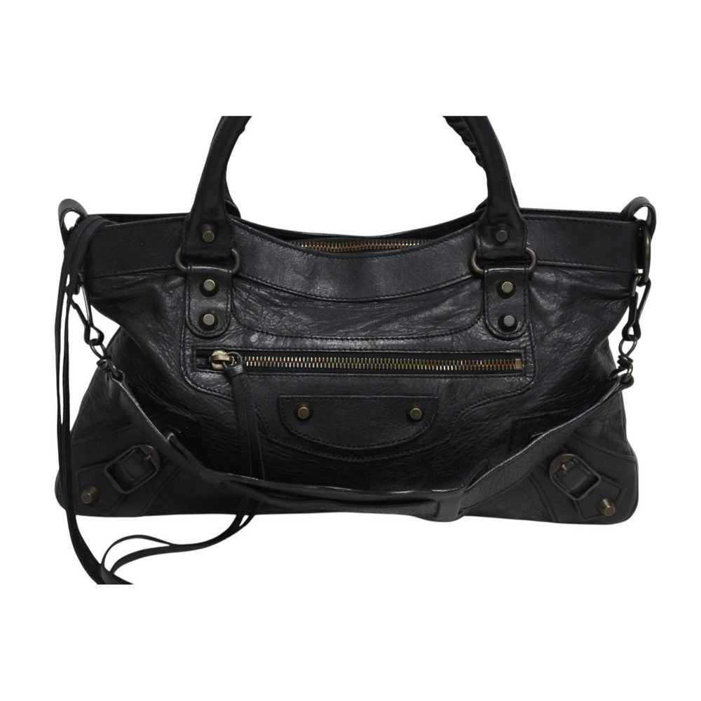 Balenciaga First Leather Bag The Handbag Shoulder Black